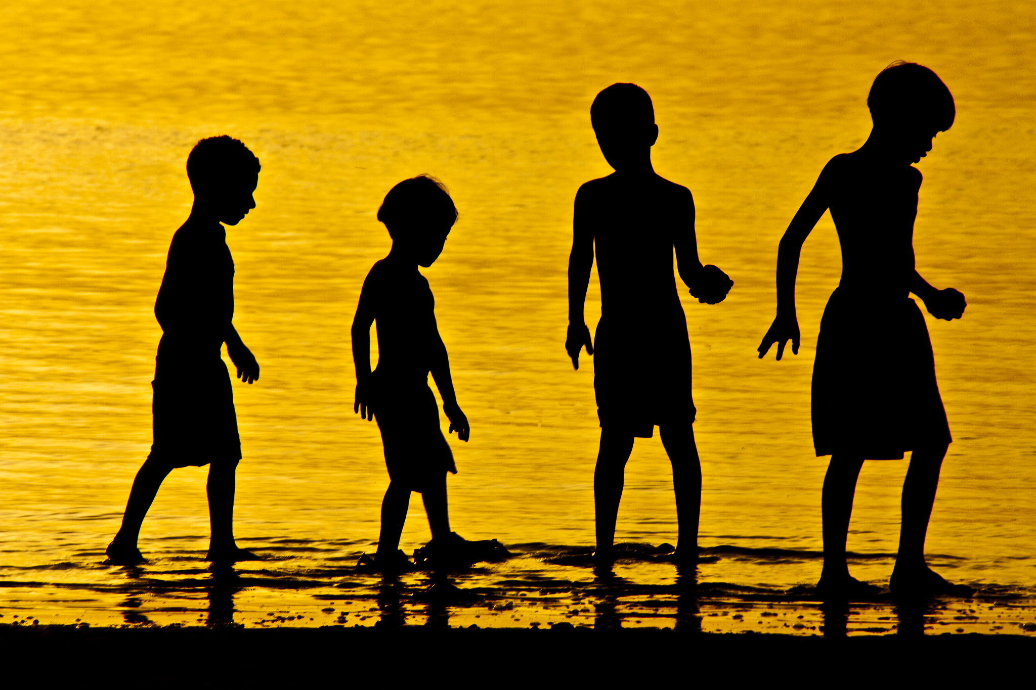 Children playing on the beach