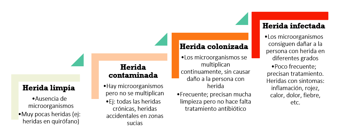 Tipos de heridas según la carga bacteriana