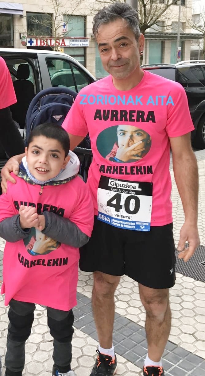 Markel and his dad after a race