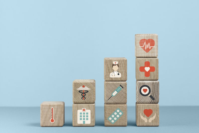 Image of cubes with health icons