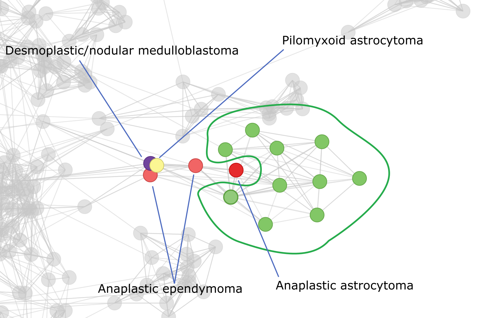 Neighbours of a group of patients with GC