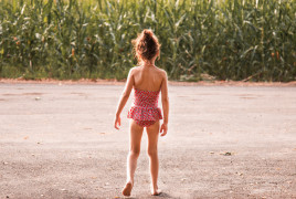 Girl summer sun cornfield