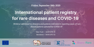 Webinar patient registry for rare diseases and COVID-19 Webinar patient registry for rare diseases and COVID-19