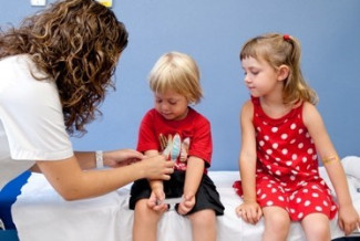 Child undergoing medical test