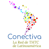 mapa de latinoamérica junto a la palabra Conectiva y la leyenda «La red de THTC de Latinoamérica»
