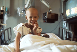 Girl receiving chemotherapy